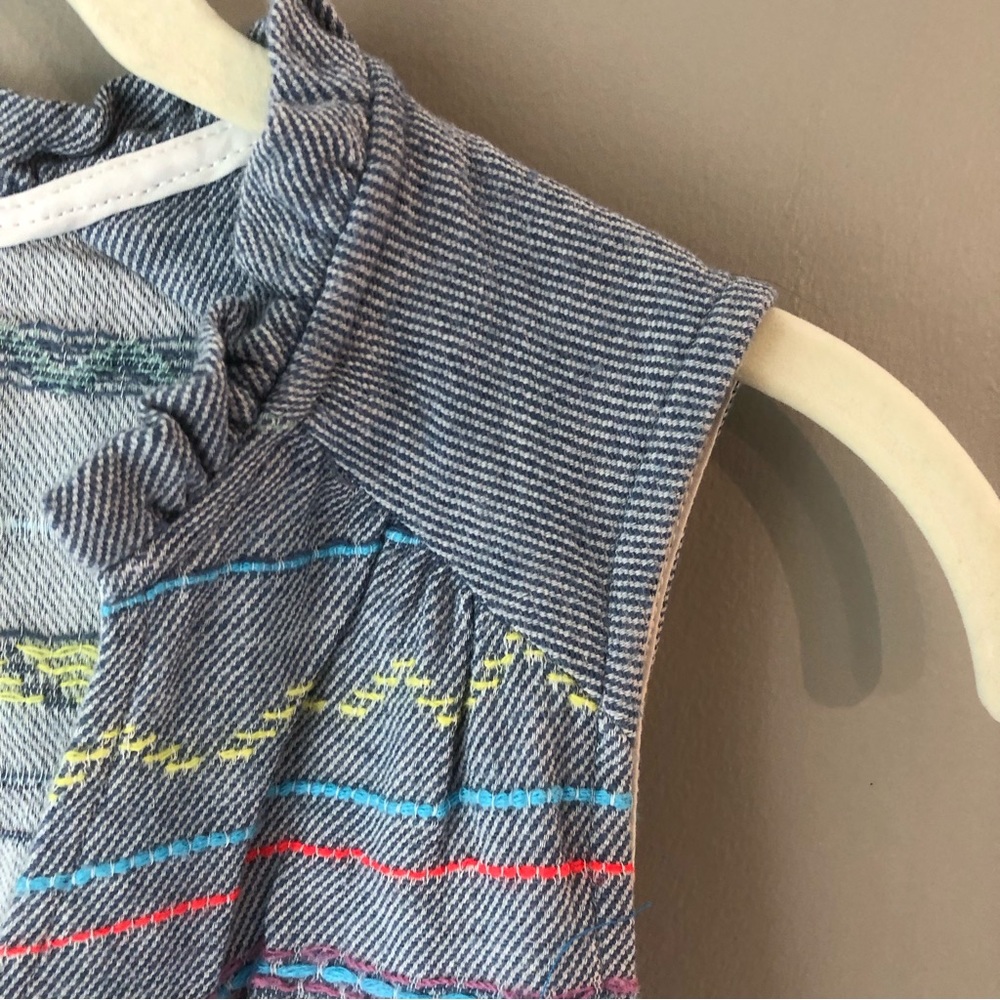 Drew Chambray Neon Embroidered Top - Picture 5 of 6